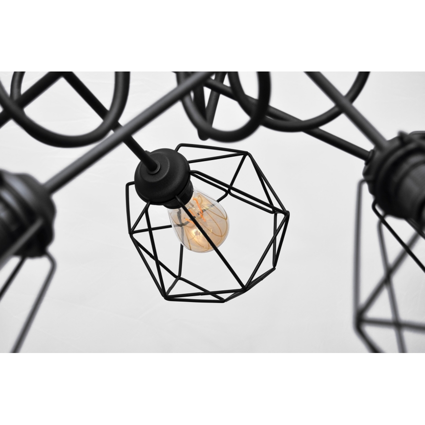 Hanglamp voor Oppervlak Montage KARO 5xE27/15W/230V zwart