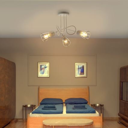 Hanglamp voor Oppervlak montage OXFORD 3xE27/15W/230V wit