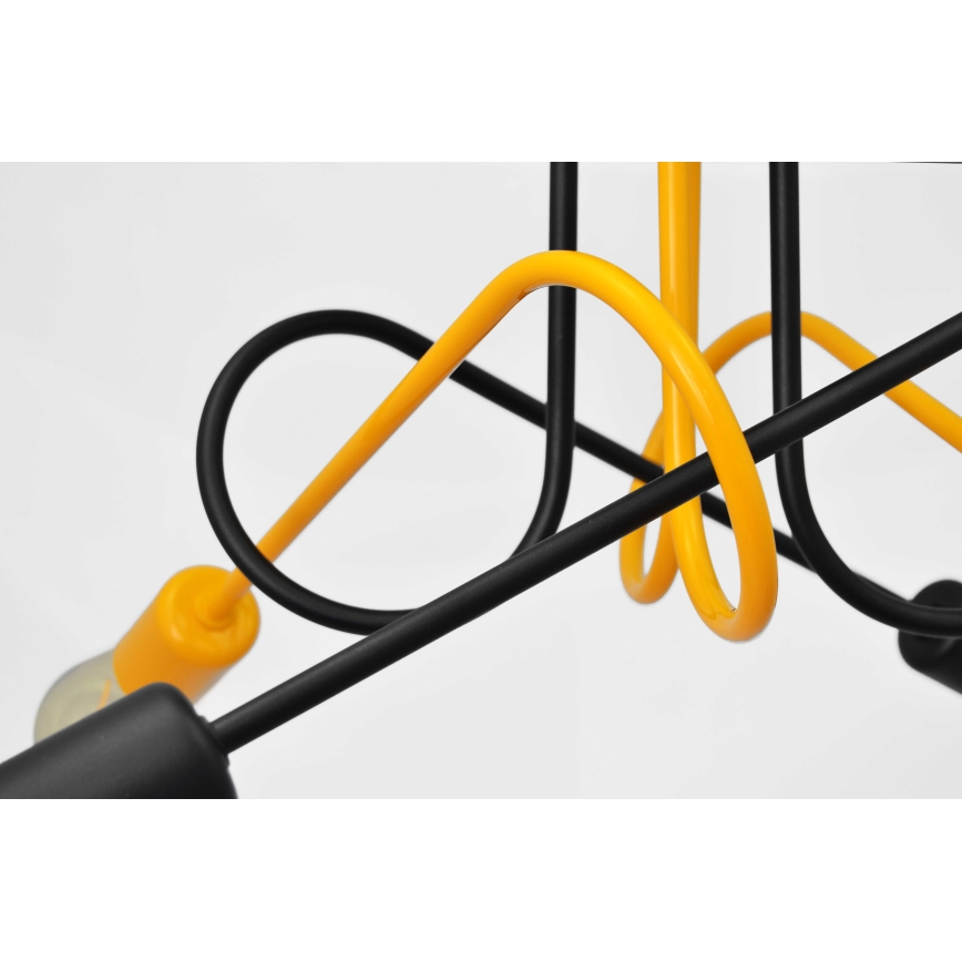 Hanglamp voor Oppervlak Montage OXFORD 4xE27/15W/230V zwart/geel