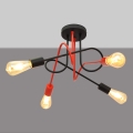 Hanglamp voor Oppervlak Montage OXFORD 4xE27/15W/230V zwart/rood