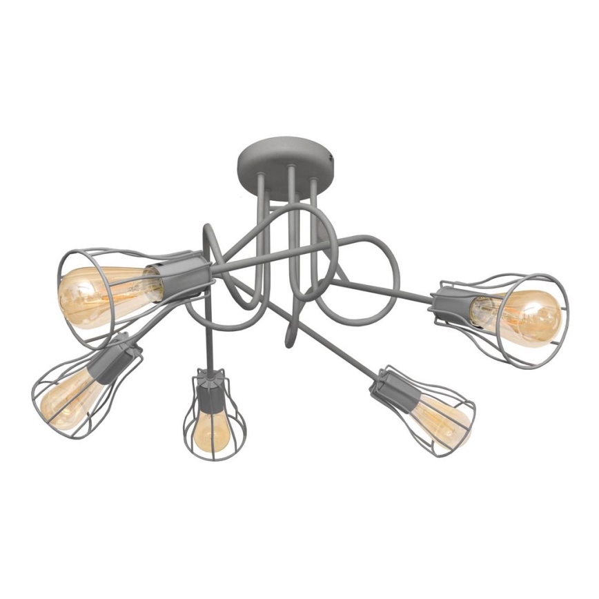 Hanglamp voor Oppervlak montage OXFORD 5xE27/15W/230V grijs