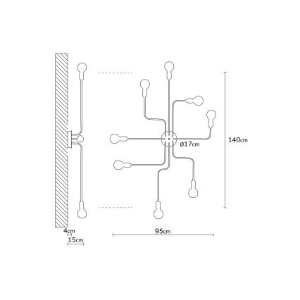 Hanglamp voor Oppervlak Montage TRUVA 8xE27/40W/230V