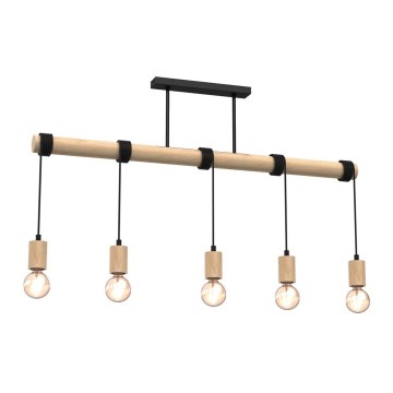 Hanglamp voor Oppervlak Montage VIGA 5xE27/60W/230V hout