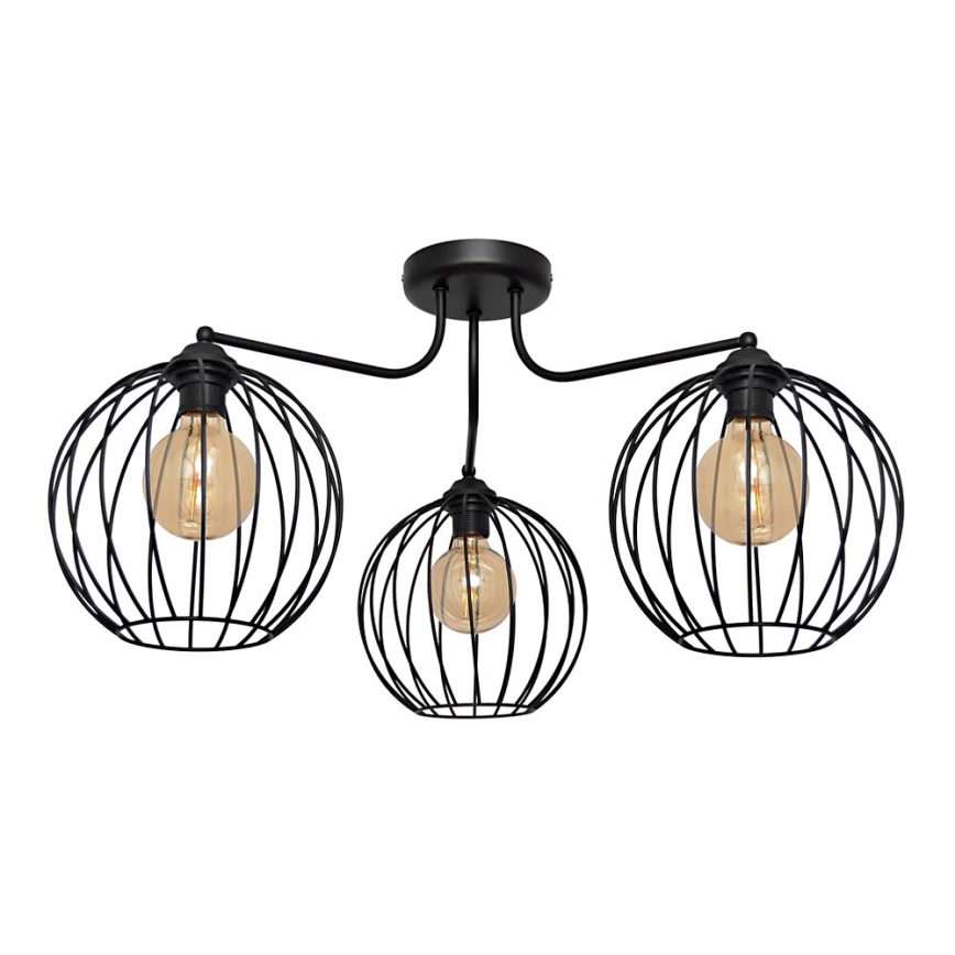 Hanglamp voor oppervlakte montage MERCURE 3xE27/15W/230V zwart