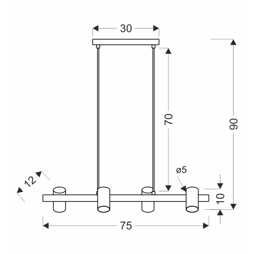 Hanglamp XILO 4xGU10/25W/230V beuken/wit