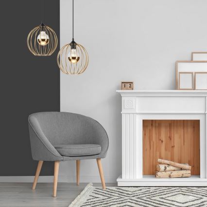 Hanglamp aan kabel ZOYA 1xE27/60W/230V goudkleurig