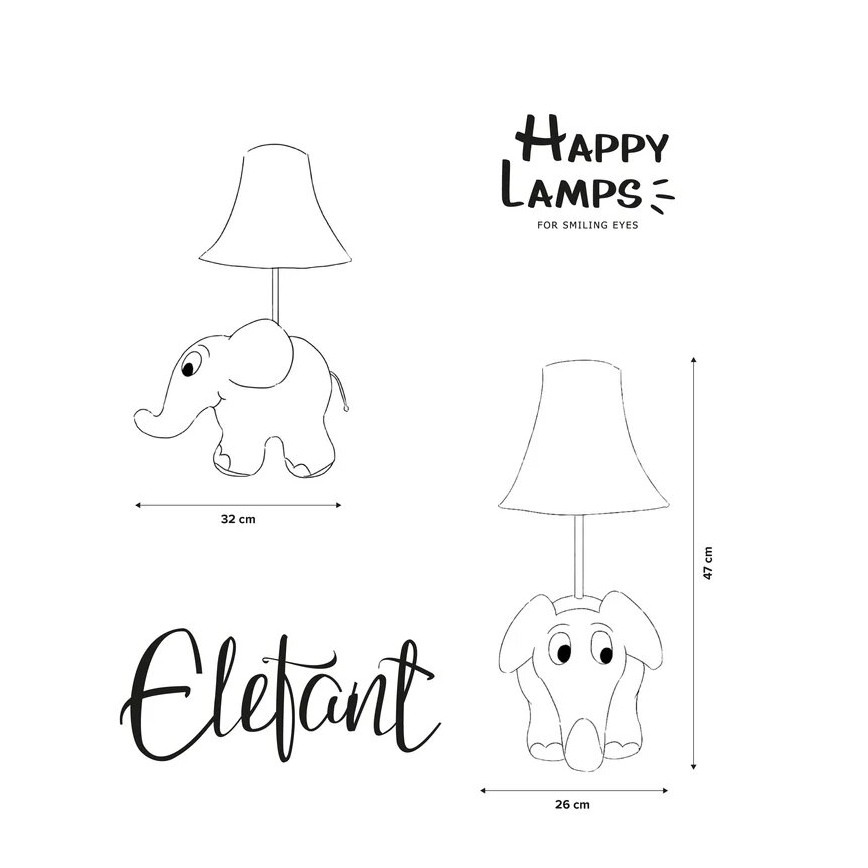 Happy Lamps - Lampe de table enfant ELEPHANT FROM SENDUNG MIT DER MAUS LED/5,4W/230V éléphant