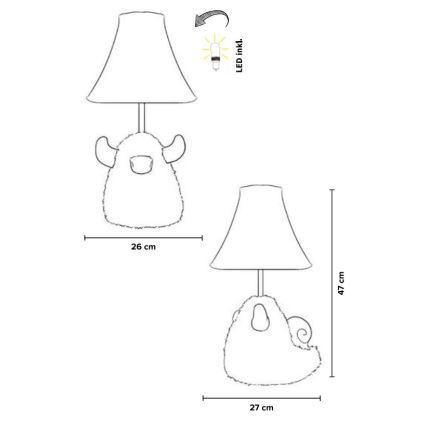 Happy Lamps - Lampe de table enfant HUGO LED/5,4W/230V taureau
