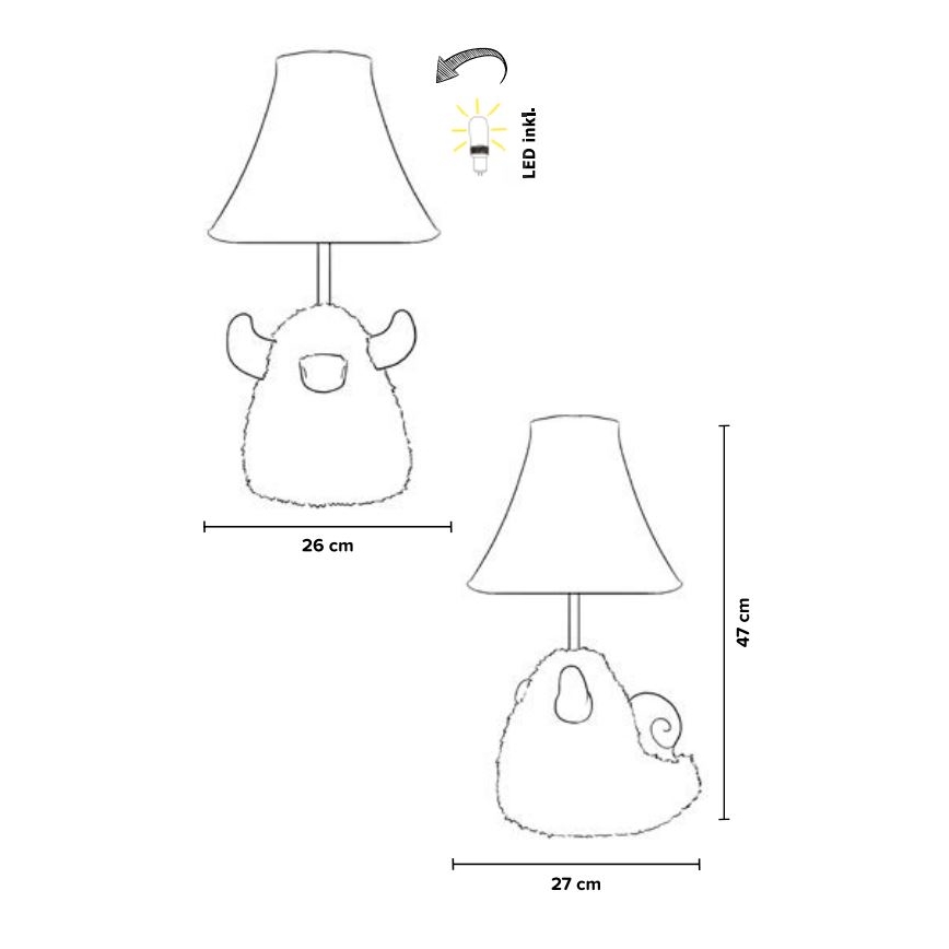 Happy Lamps - Lampe de table enfant HUGO LED/5,4W/230V taureau