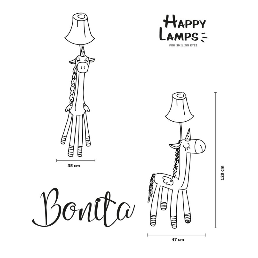 Happy Lamps - LED Kinderstaande lamp BONITA LED/5,4W/230V eenhoorn