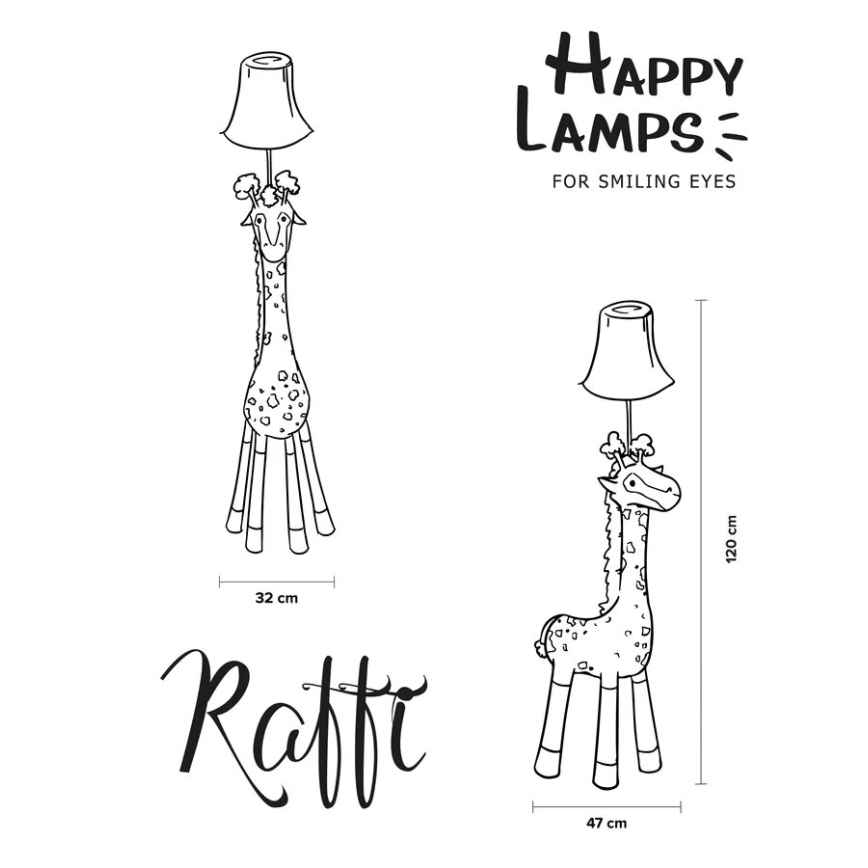 Happy Lamps - LED Vloerlamp kinderkamer RAFFI LED/5,4W/230V giraf