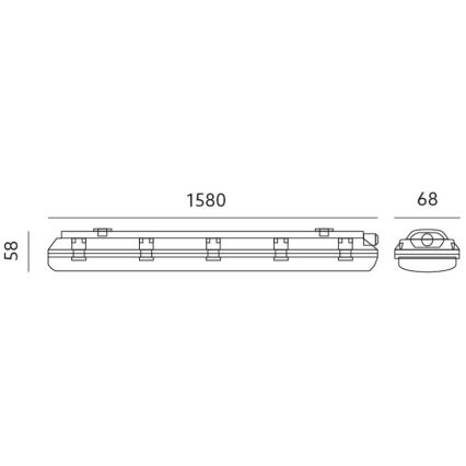 Industrie TL-Buis 1xG13/230V IP65 + LED TL-buis met sensor Philips MASTER T8 G13/24W