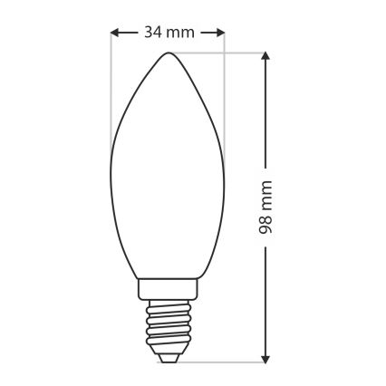 Heavy-duty Lamp C35 E14/40W/230V 2700K