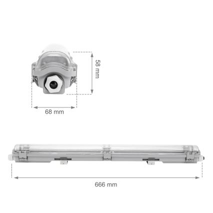 Heavy duty TL lamp LIMEA T8 1xG13/10W/230V IP65 60cm