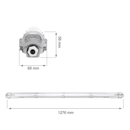 Heavy duty TL-lamp LIMEA T8 1xG13/20W/230V IP65 120cm