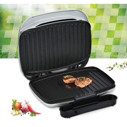 Heinner HEG-F1000SL - Contactgrill 1000W/230V mat chroom/zwart