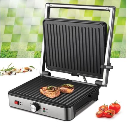 Heinner HEG-K2000SS - Contactgrill 2000W/230V mat chroom/zwart