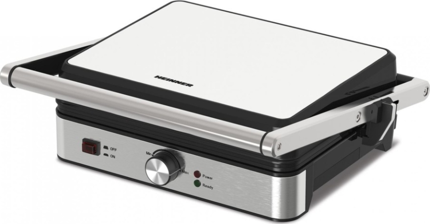 Heinner HEG-K2000SS - Gril de contact 2000 W/230 V, chrome mat/noir