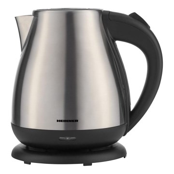 Heinner HEK-17IX - Snelle elektrische waterkoker 1,7 l 2200 W/230 V mat chroom/zwart