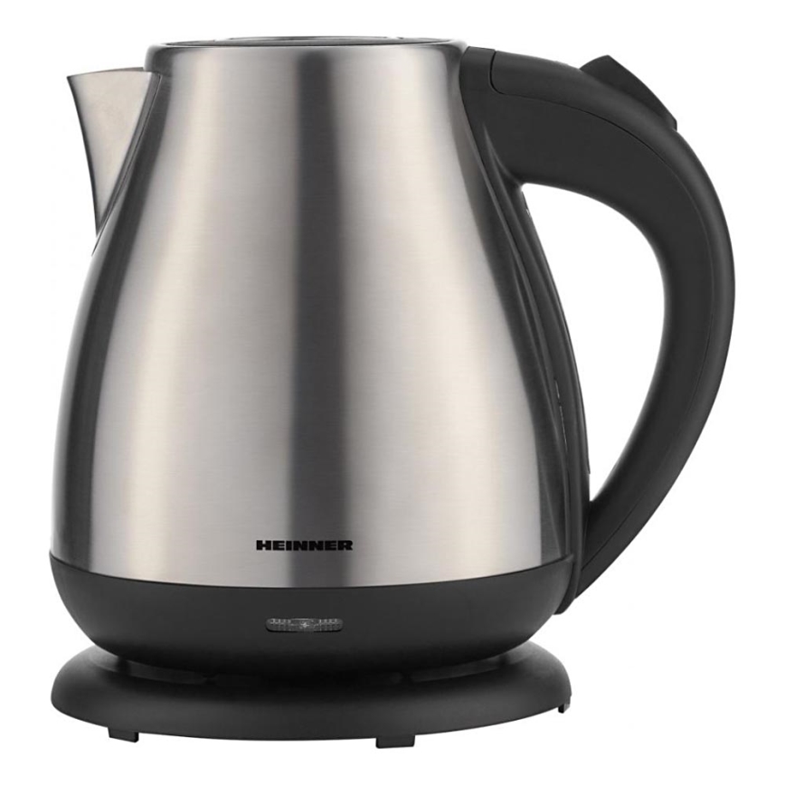 Heinner HEK-17IX - Snelle elektrische waterkoker 1,7 l 2200 W/230 V mat chroom/zwart