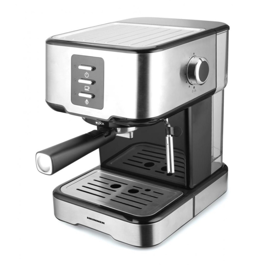 Heinner HEM-850IXBK - Piston espressomachine 850W/230V roestvrij staal/zwart