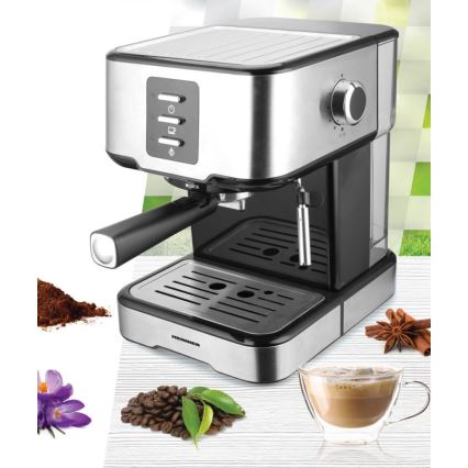 Heinner HEM-850IXBK - Piston espressomachine 850W/230V roestvrij staal/zwart