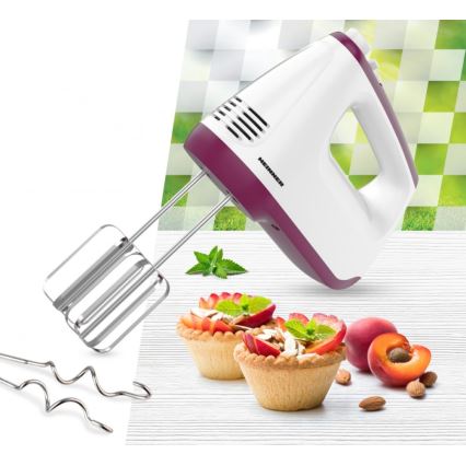 Heinner HM-400BG - Handmixer 400W/230V wit/paars