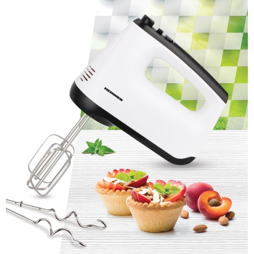 Heinner HM-400WHBK - Handmixer 400W/230V wit/zwart