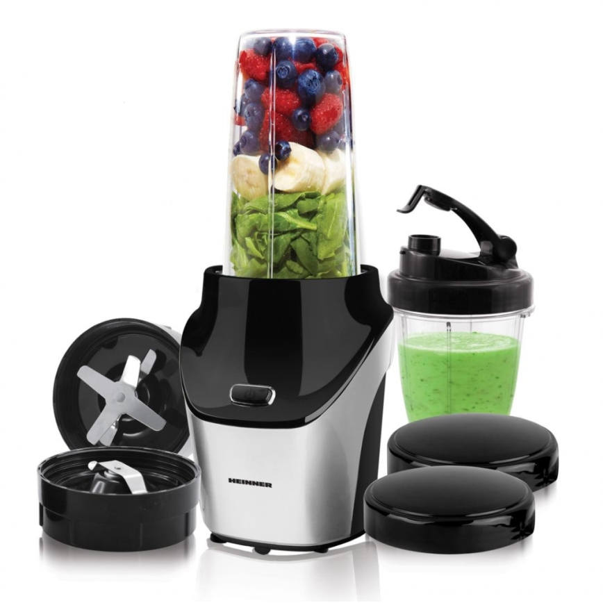 Heinner HSB-T1000SS - Nutri-blender pour smoothies 1000W/230V chrome mat/noir