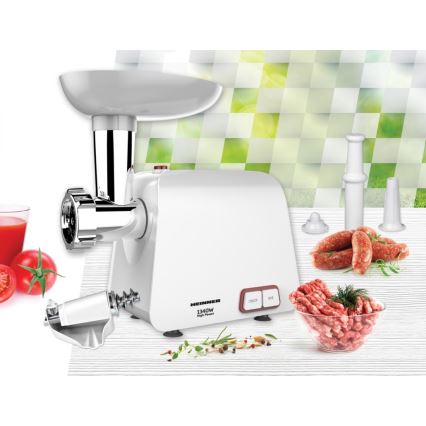Heinner MG-1340WH - Hachoir à viande 1340W/230V blanc