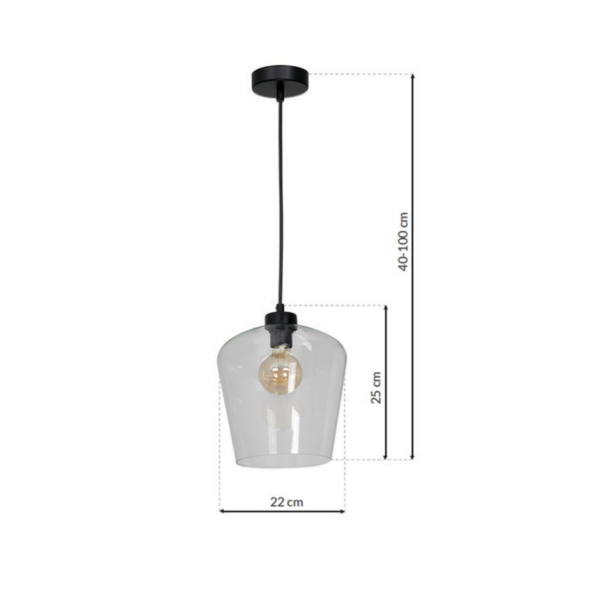 Heldere Kroonluchter aan koord SANTIAGO 1xE27/60W/230V