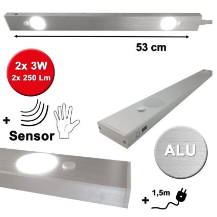 HiLite - Réglette LED de cuisine avec détecteur BERN 2xLED/3W/230V 4000K