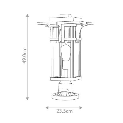Hinkley - Buitenlamp MANHATTAN 1xE27/100W/230V IP44 zwart
