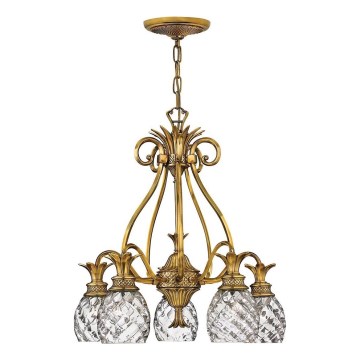 Hinkley - Hanglamp aan een ketting PLANTATION 5xE27/60W/230V goud