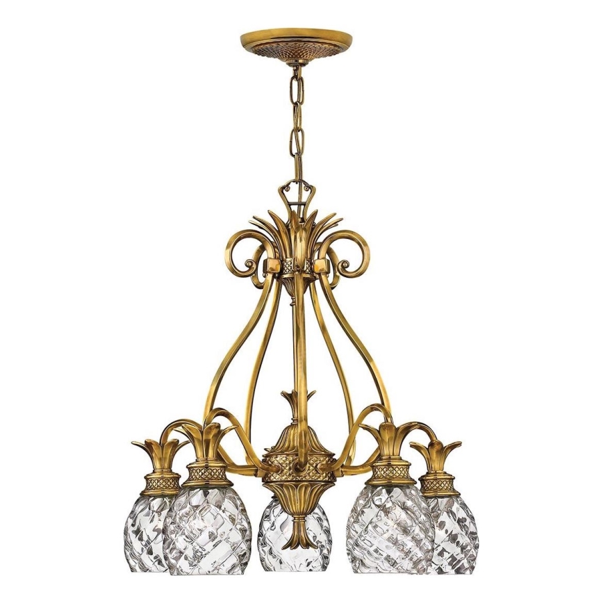 Hinkley - Hanglamp aan een ketting PLANTATION 5xE27/60W/230V goud