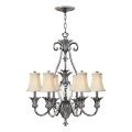 Hinkley - Hanglamp aan een ketting PLANTATION 7xE14/40W/230V zilver