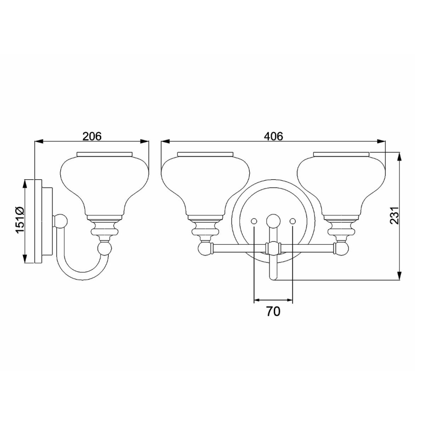 Hinkley - LED Badkamer wandlamp AINSLEY 2xG9/3W/230V IP44 mat chroom