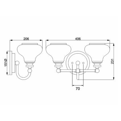 Hinkley - LED Badkamerwandlamp AINSLEY 2xG9/3W/230V IP44 mat chroom