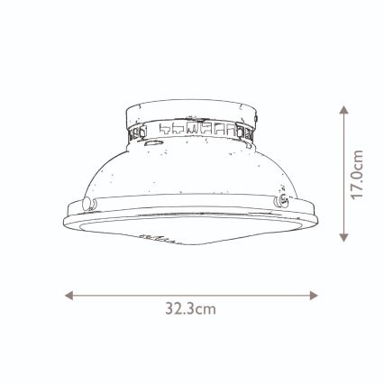 Hinkley - Plafondlamp AMELIA 2xE27/40W/230V zwart/messing