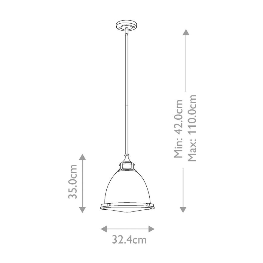Hinkley - Hanglamp met vaste pendel AMELIA 1xE27/60W/230V messing