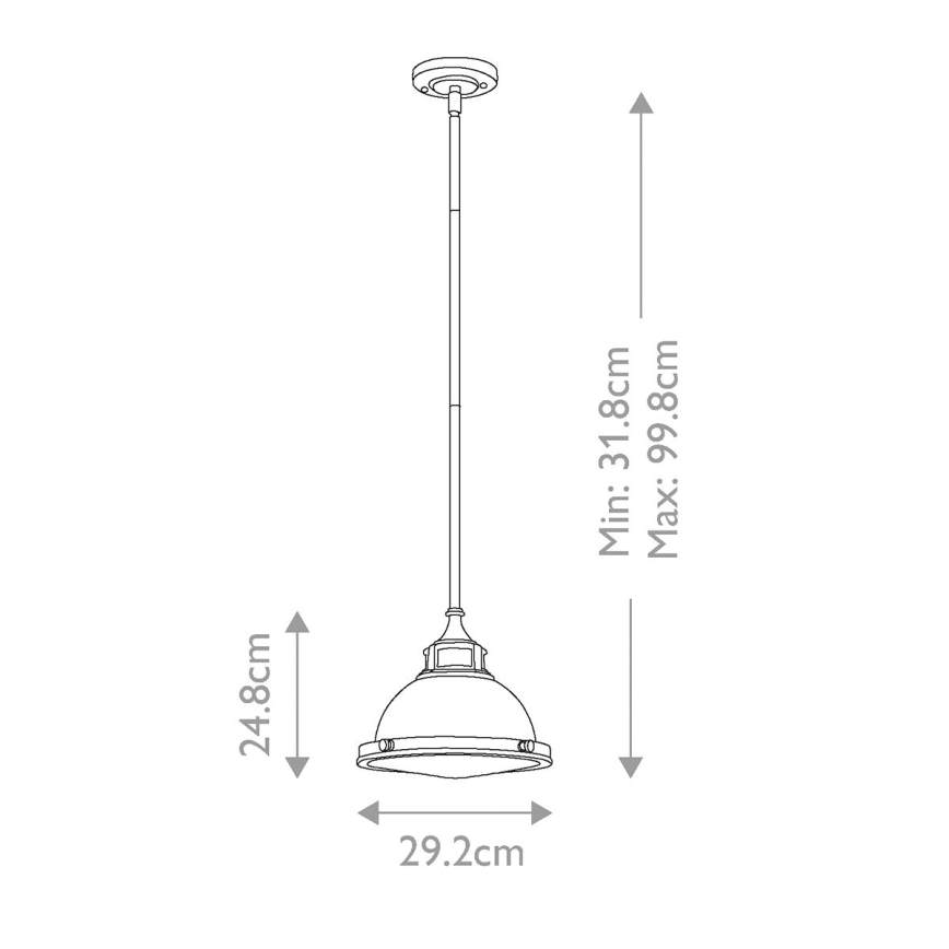 Hinkley - Hanglamp met vaste pendel AMELIA 1xE27/60W/230V glanzend chroom