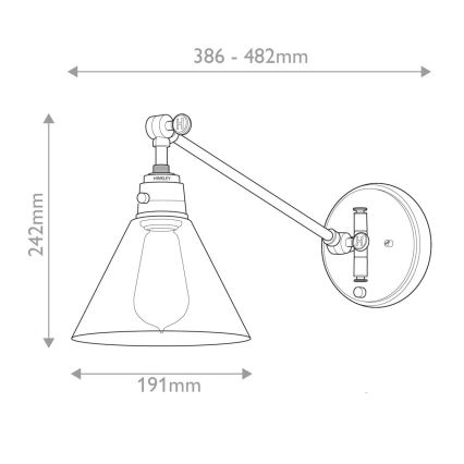 Hinkley - Wandlamp ARTI 1xE27/60W/230V messing