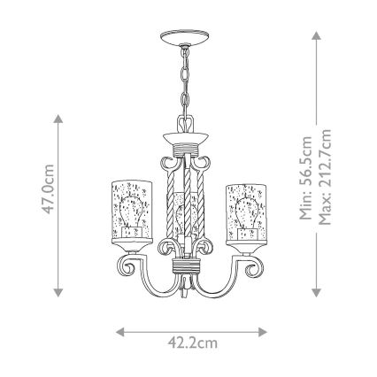 Hinkley - Hanglamp aan een ketting CASA 3xE27/60W/230V