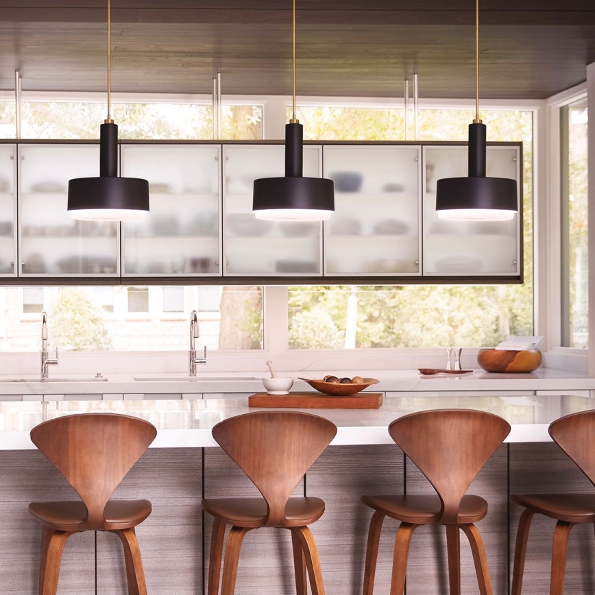 Hinkley - Pendellamp met staaf CEDRIC 2xE27/60W/230V Ø 33 cm goud/zwart