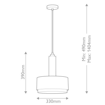 Hinkley - Pendellamp met staaf CEDRIC 2xE27/60W/230V Ø 33 cm goud/zwart