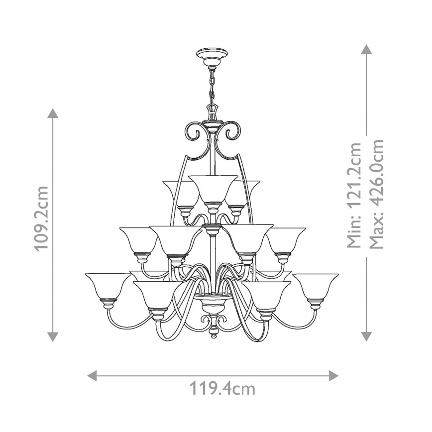 Hinkley - Hanglamp aan een ketting CELLO 15xE27/60W/230V
