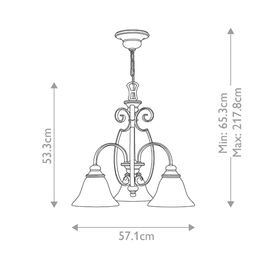 Hinkley - Hanglamp aan een ketting CELLO 3xE27/60W/230V