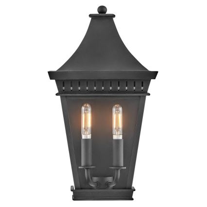 Hinkley - Wandlamp voor buiten CHAPEL HILL 2xE14/40W/230V IP44 zwart