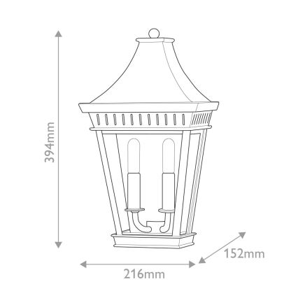 Hinkley - Wandlamp voor buiten CHAPEL HILL 2xE14/40W/230V IP44 zwart