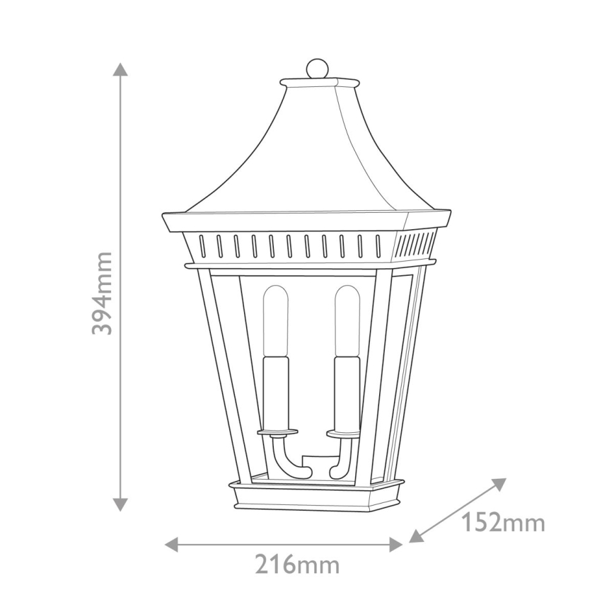 Hinkley - Wandlamp voor buiten CHAPEL HILL 2xE14/40W/230V IP44 zwart